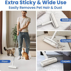 Lint Roller Refills (2 Pack, 180 Sheets) – DELOMO 9.45 in Large Lint Roller Refill, Compatible Only with DELOMO Large Lint Roller, for Cleaning Carpets, Cars, Beds, Couches & Pet Hair