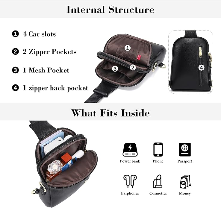 INICAT Travel Small Crossbody Sling Bags Women Cross Body Purses Passport Holder Vegan Leather Fanny Packs Birthday Gifts
