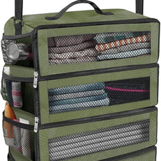 Suitcase Organizer, Travel Luggage Organizer Portable Hanging Travel Shelves Collapsible Hanging Packing Cubes for Carry on Suitcase