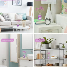 MIZZEO Reed Diffuser Set, French Lavender 6.76 fl oz Highly Scented Room Diffuser Home Fragrance Essential Oil Reed Flower Diffuser, House Bedroom Office Decor & Gifts