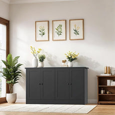 Black Buffet Storage Cabinet with 4 Door, 49