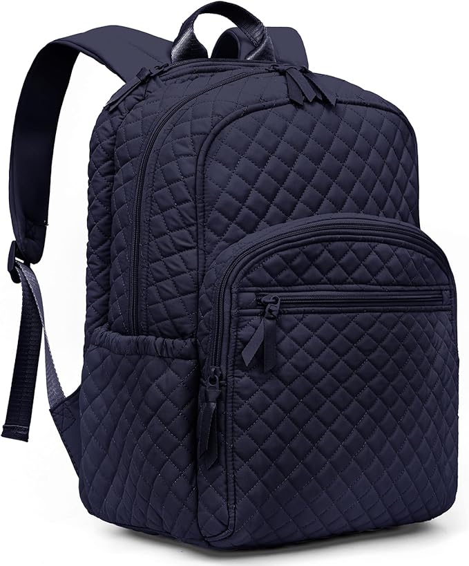 Backpack for Women,College Backpack,Quilted Casual Daypack,Waterproof Bookbag for 17Inch Laptop