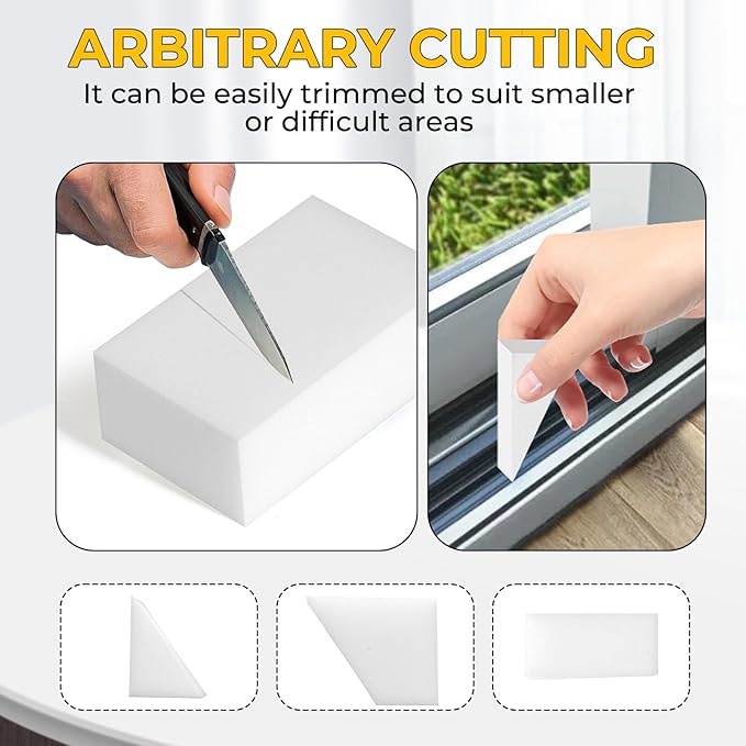 (50 Pack 3.9"x2.3"x0.8") Melamine Sponges Magic Cleaning Sponges in Bulk Eraser Sponges for Kitchen Bathroom Cleaning Supplies for Stains and Dirt