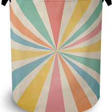 Boho Abstract Geometric Laundry Basket,Foldable with Handles Tote Bag Oxford Cloth for Bathroom Bedroom Dirty Clothes Storage Bucket 16