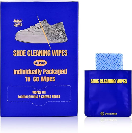 Shoe Cleaning Wipes - Footwear Cleaning Kit, Individually Packed for Shoes, Shoe Cleaner, and Leather Shoes (30-Pack) - Convenient for Outings