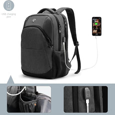 Swissdigital Design Travel Laptop Backpack for Men and Women, College Backpack with USB Charging Port for Fits 16 Inch Notebook, Grey | SD1670-02