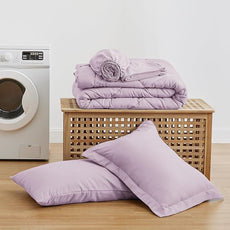 Love's cabin Twin Comforter Set Light Purple, 5 Pieces Twin Bed in a Bag, All Season Bedding Sets with 1 Comforter, 1 Flat Sheet, 1 Fitted Sheet, 1 Pillowcase and 1 Pillow Sham