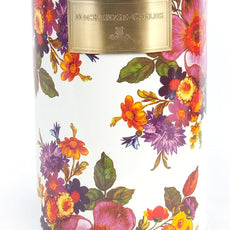 MACKENZIE-CHILDS Enamel Utensil Holder, Kitchen Utensil Holder for Countertop, Storage Caddy, White Flower Market