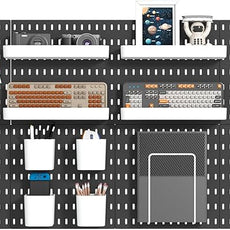 Pegboard Combination Kit, Wall Mounted Storage Set with 8 Pegboards & 28 Accessories Hanging, Peg Boards Organizer for Walls Display, Crafts Organization, Kitchen Organizer, 22