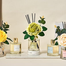 Cocorina Reed Diffuser Set, Flower Reed Diffuser Cashmere Vanilla, Scented Diffuser with Sticks Home Fragrance Essential Oil for Bathroom Shelf Decor, Living Room, Large Room, Rose/6.7 Ounce/1pack