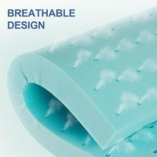 2 Inch Memory Foam Mattress Topper Twin XL, Mattress Pad Gel Infused Foam Bed Topper, Ventilated Soft Blue,Twin XL Size