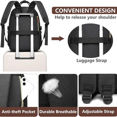 Laptop Backpack for Women Travel Backpacks - 15.6 Inch Laptop Computer Bag with Pouch Pocket Large Capacity Cup Purse Work Business Back pack College Teacher Bags Beige Black Brown