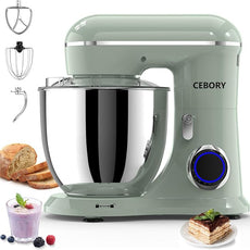 3-IN-1 Electric Stand Mixer, 6.5QT Bowl 660W 10-Speed Kitchen Mixer, Household Food Mixers include Dough Hook, Beater and Whisk, Bread Cake Mixer for Baking and Most Home Cooks, Green