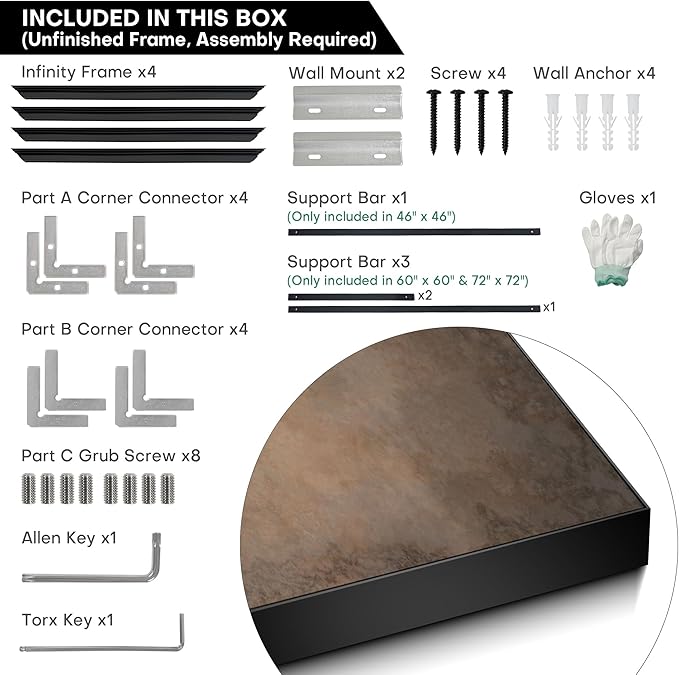 36"x36" Large Framed Wall Art - Abstract Brown and Gray Tones (Frame Assembly Required)