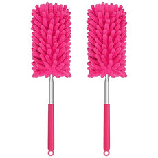 Mini Duster for Cleaning, 360° Bendable Hand Dusters with Extension Pole, Washable Small Duster for Car Interior, Office, Furniture