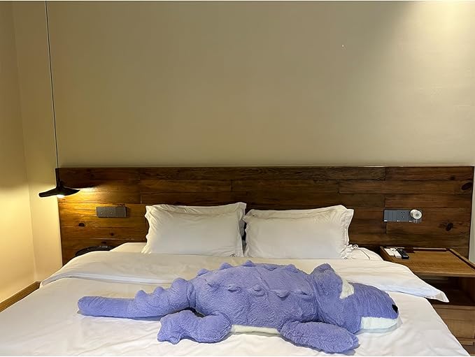 Hofun4U Alligator Plush Pillow, 46 inch Alligator Stuffed Animal, Home Decoration Christmas Valentine’s Birthday Gift for Boys Girls Adults Kids (Blue/Purple)