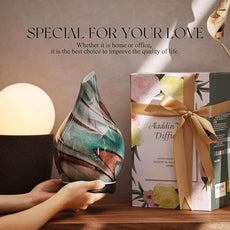 Porseme 280ml Essential Oil Diffuser Glass Color Changing Aroma Air Diffusers Aromatherapy Ultrasonic Cool Mist Humidifier 7 Running Hours Waterless Auto-Off for Sleeping, Yoga, Spa (Teal Green)