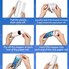 Large Lint Rollers for Carpet, Sticky Rollers for Floor DELOMO 9.45 in with 3 Extendable Handle, Long Handle Sticky Mop for Cleaning Carpets, Cars, Bedding, Couches, and Pet Hair