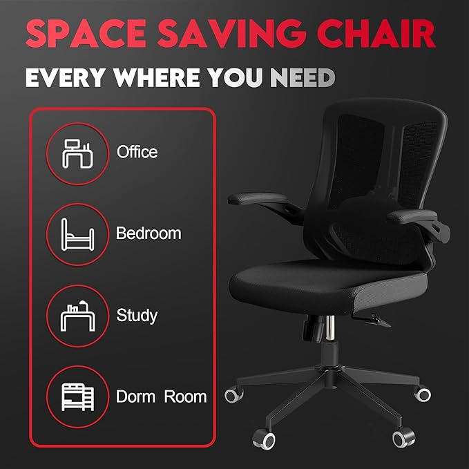 Ergonomic Office Chair - 400LB Comfy Desk Chairs with Lumbar Back Support, Mesh Computer Chairs with Wheels and Arms for Home Office, Study (669Black-Without Headrest)