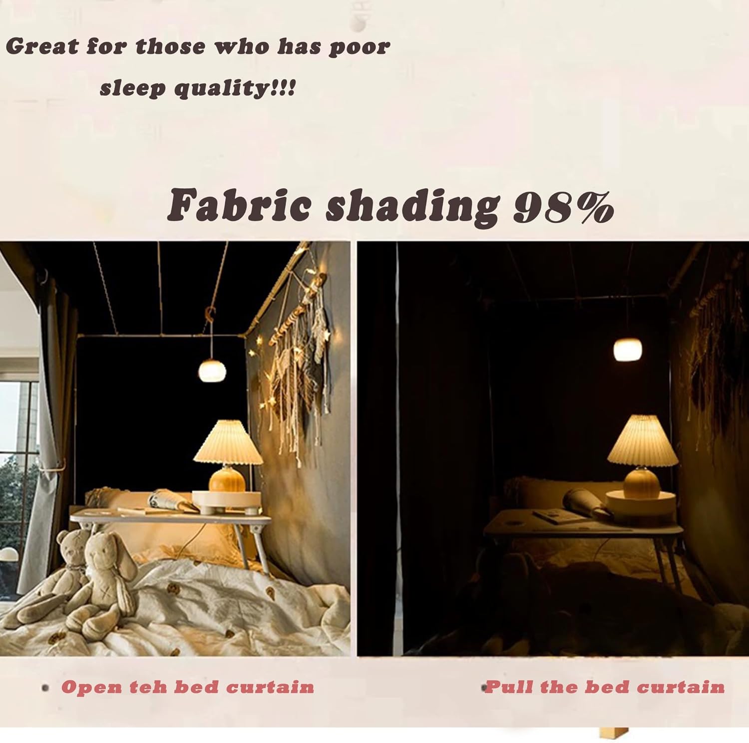 Dorm Home Solid Thicken Bunk Blackout Bed Curtains Cloth Bed Canopy Students Single Sleeper,1 Panel Black Dormly