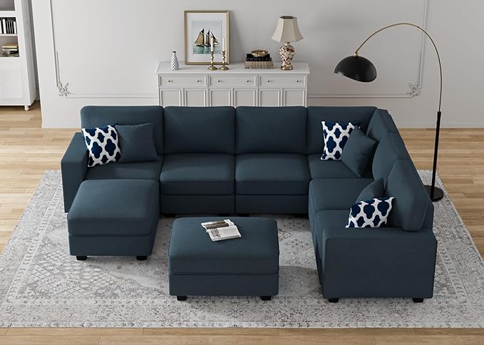 Legend Vansen Modular Sectional Sofa U Shaped Couch with Ottoman Modern Reversible Corner Sectional Couch for Living Room (Charcoal, U Shaped Sofa-3)