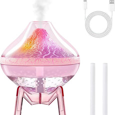 Humidifiers for Bedroom Cool Mist Ultrasonic Small Humidifier with Humidity Sensor Auto Shut Off LED Colorful Gradient Light Mini Humidifier For Plants,Bedroom,Baby Room,Office, Home（Pink)