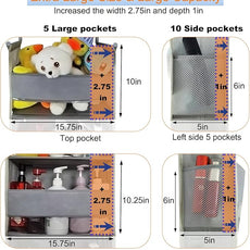 Extra Large Over The Door Organizer Storage 6-Shelves and 12 Side Pockets, Heavy Duty Hanging Door Organizer for Closet Bathroom Bedroom Nursery Pantry, Grey