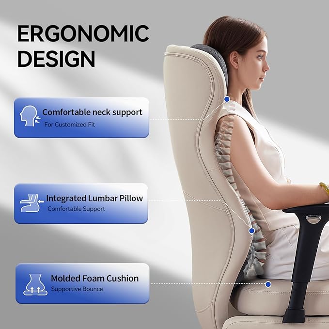 EMIAH Ergonomic Office Chair with Foot Rest Reclining Office Chair with Adjustable Arms and Headrest High Back Gaming Chair with Lumbar Support, PU Leather(Beige)