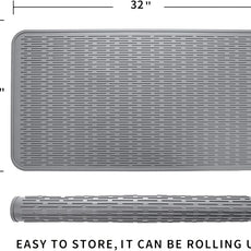 Silicone Dish Drying Mat for Multiple Usage,Easy clean,Eco-friendly,Heat-resistant Silicone Mat for Kitchen Counter or Sink,Refrigerator or Drawer Liner Grey 4XL 32 inches x 18 inches