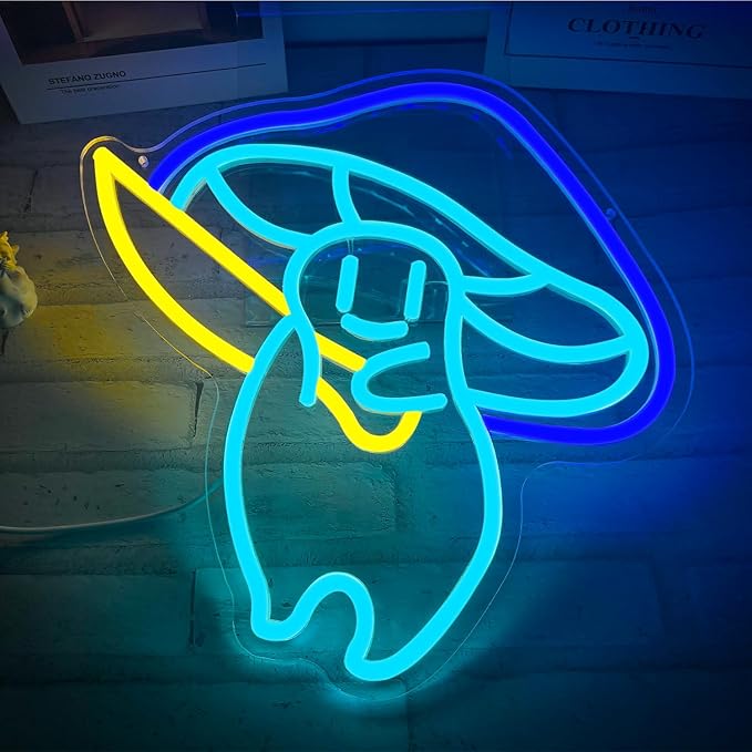 Mushroom Killer Neon Sign, Usb Powered Light Dimmable Led Signs For Wall Decor Light Up Signs For Home Bedroom Man Cave Game Room Bar Beer Pub Hip Hop Party Neon College Dorm Wall Signs Light Decor