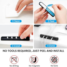 AhaStyle Cable Clips, 3 Pack Cord Holders Cable Organizer Self Adhesive Cord Keeper for Desktop Organizing USB Cable/Nightstand Power Cord/Mouse Cable/Wire PC/Cord Clips for Home Office and Car