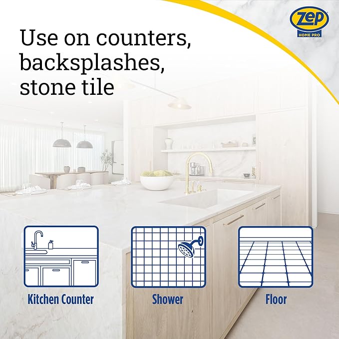 Zep Home Pro Counter & Stone Wipes 50 count - R59212 - Streak-free daily clean for grime, spots and spills