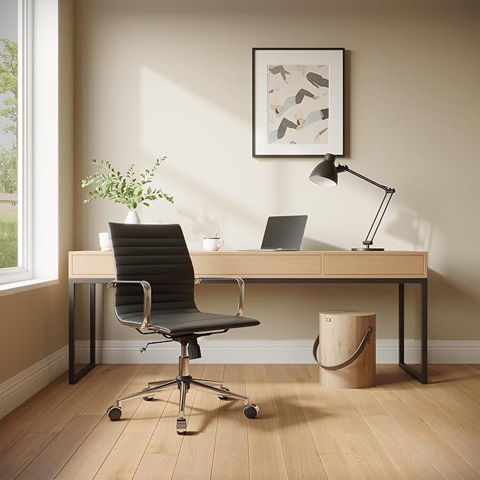 Chair, Desk Computer Chair ，with Armrests ，Ergonomic Office Chair for Home and Office, 17.32 x 22.83 x 35.43 inches, Multiple Colors (Black)