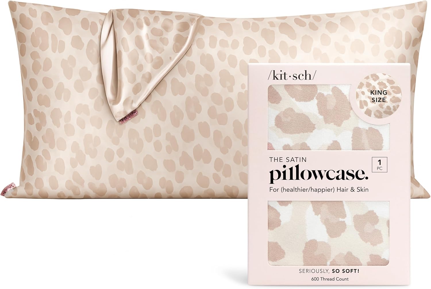 Kitsch Satin Pillowcase with Zipper for Hair & Skin - Softer Than Silk Pillow Cases, Smooth Cooling Satin Pillow Case, Wrinkle-Free, Machine Washable, Pillow Cases Standard Size 19x26 - Lavender Dormly