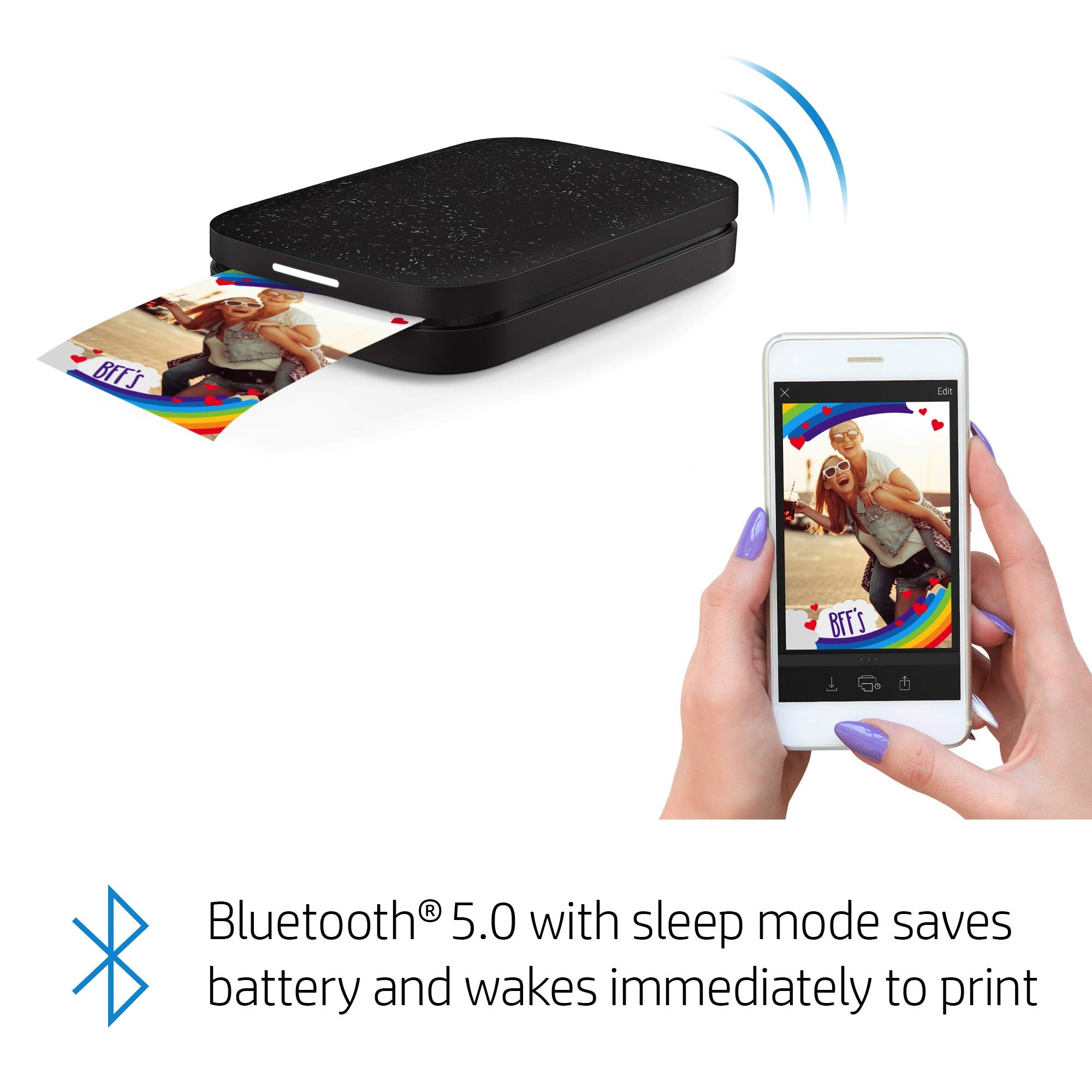 HP Sprocket Portable 2x3 Instant Photo Printer (Lilac) Print Pictures on Zink Sticky-Backed Paper from Your iOS & Android Device.