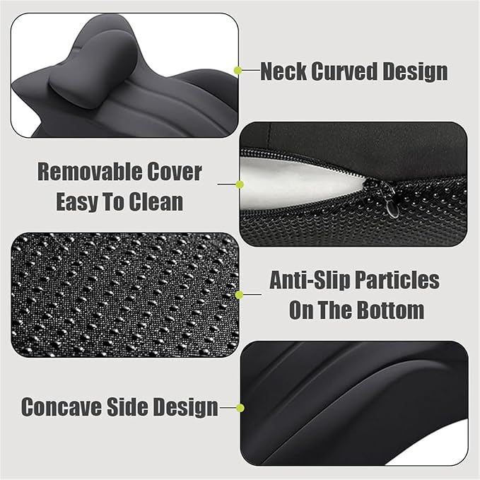 Double-use Pillow Memory Foam Ergonomic Wedge Pillow and Reading Pillow– Support for Butt Cushion Neck, Back & Legs – Ideal for Sleeping, Reading, Removable Washable Cover