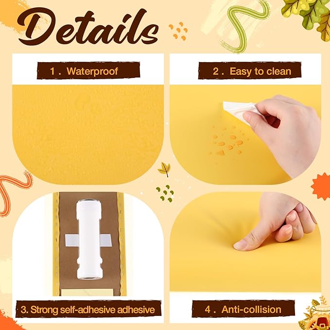 12 Pack Wall Padding for Playroom Peel and Stick Headboard 15.75" x 7.87" x 1.18" 3D Anti Collision Upholstered Wall Panels Self Adhesive Headboard Panel for Protection (Orange Yellow Colors)