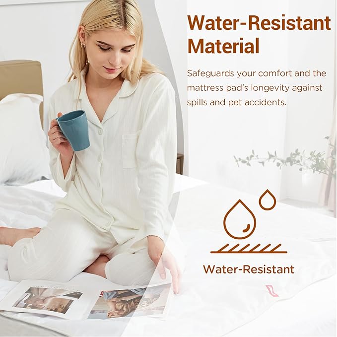 Comfytemp Heated Mattress Pad Twin Size, Foot Temp Diff Design & Preheat Function & Smart Downshift, Water-Resistant Bed Heater - 12 Heat & Timers Settings, Non-Slip Mattress Pads