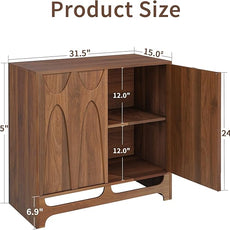 Sideboard Buffet Cabinet with Storage Set of 2, 63” Mid Century Modern Storage Cabinet with Adjustable Shelf and 4 Doors for Dining Room, Living Room,Entry