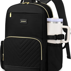 Laptop Backpack for Women Bookbag: 17 inch Work School Backpacks with Pouch Pocket for Large Capacity Cup & USB Charger College Book Bag Travel Business Nurse Teacher Bookbags Anti-theft Back Pack