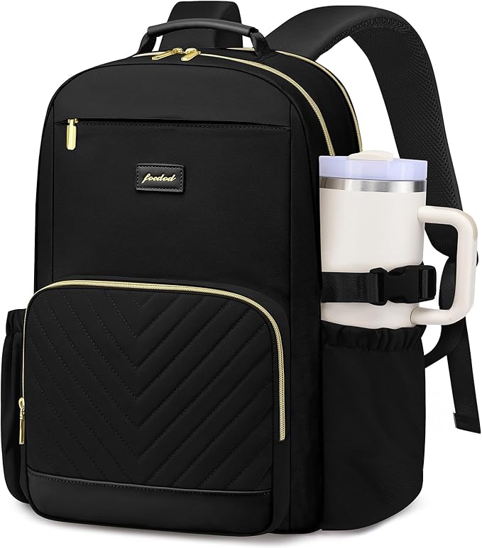 Laptop Backpack for Women Bookbag: 17 inch Work School Backpacks with Pouch Pocket for Large Capacity Cup & USB Charger College Book Bag Travel Business Nurse Teacher Bookbags Anti-theft Back Pack