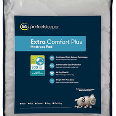Serta Air Dry Extra Comfort Plus 100% Cotton Fabric Quilted Mattress Pad, Cooling and Breathable Mattress Cover, Moisture Wicking Protection with 18