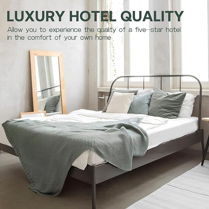 Full Size Mattress Protector 54x75 in【Fits for 6-18" Deep】 5-Sided Fitted Sheet Mattress Covers, Smooth Top Fabric with Elastic Band