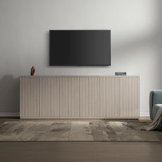 SICOTAS Buffet Cabinet with Storage Accent Sideboard Modern Credenza with Doors & Shelves Fluted Media Console Mid Century Coffee Bar Table for Living Room Kitchen Dining Room Hallway