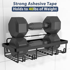 5 Pack Shower Caddy Organizer Rack Shelf for Inside Shower, Adhesive Bathroom Wall Storage Basket Rustproof Stainless Steel Shampoo Holder, Bathroom Accessory Decor Set, Black.