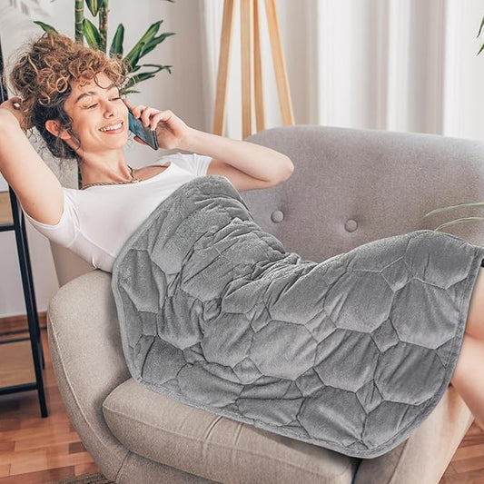 Topblan Weighted Lap Blanket Small Weighted Blanket Throw Grey 24x29 inches 5lbs, for Adults, Machine Washable, Skin Friendly, for Relaxation, for Calming, for Napping, All-Season Sleeping, Travel