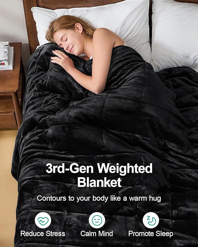 Super Fuzzy Soft Sherpa Fleece Weighted Blanket, 15 lbs Dual Sided Fluffy Heavy Weighted Blankets for Adults - No Bunching with Double Layers of Soft Inner Lining (60"x 80", 15 Pounds)