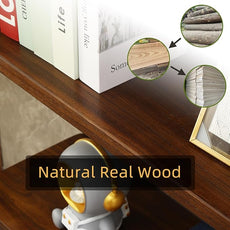 WH-AOERPYMY Natural Real Wood Bookcase,Industrial Bookshelf,6 Tier Solid Wood Open Book Shelf Storage,Metal Shelving Unit,Farmhouse Wide Etagere Bookcase for Office Living Bedroom (6 Tiers)