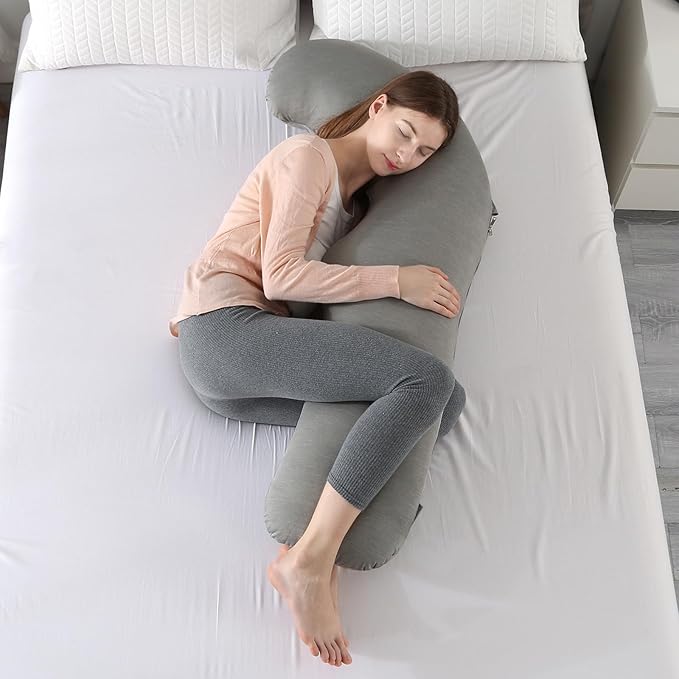 BATTOP Pregnancy Pillows with Cooling Cover,Cooling Maternity Pillow for Sleeping,Support for Belly,HIPS,Legs,Pregnancy Must Haves,Side Sleeper Body Pillow