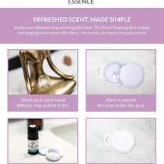 Essence Pearl Travel Case - Wearable Aromatherapy Kit with Nasal Diffuser Rings, Soaking Bay, and 5mL Essential Oil – Portable Wellness Gift Set for On?The?Go Self Care